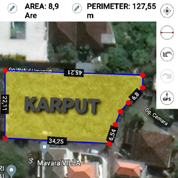 Dijual 8,9 are, Jl. Beji Suci Gg. Bekul Umanadi Seminyak Sunsetroad Kuta