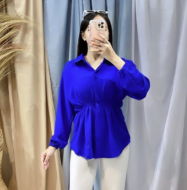 Premium Crincle Arina Blouse Atasan Wanita