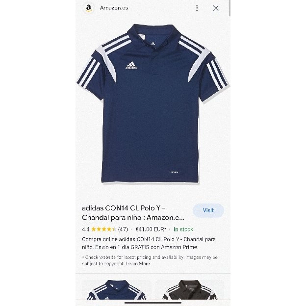 Kaos polo shirt Adidas CON14 CL colour navy original second