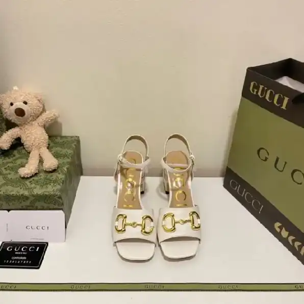 Gucci New Double G Chunky Heel Sandals