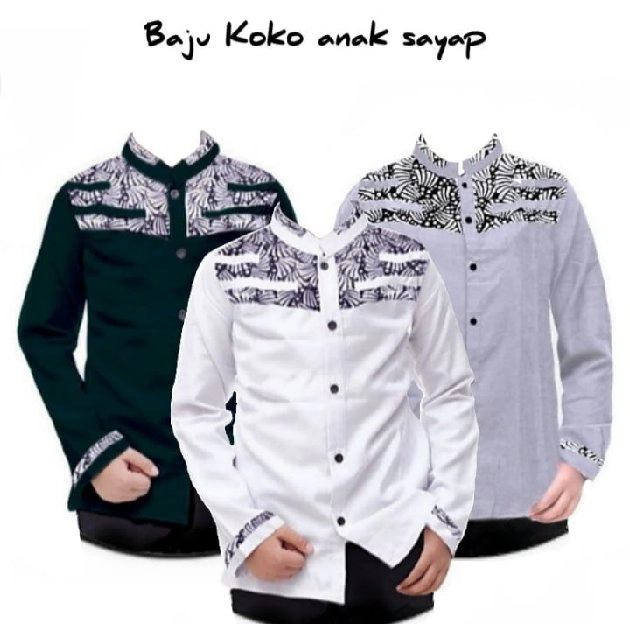 Baju koko anak/remaja lengan panjang sd/smp kobata anak