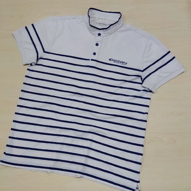 Discovery kaos polo shirt stripe kerah shanghai original second