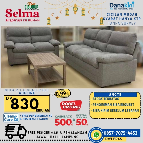 SOFA SET BUAT LEBARAN BISA CASH BISA CICILAN