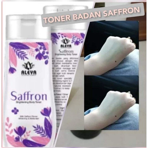 Toner Badan Whitening Aleya Penghilang Bekas Luka Toner Pemutih Kulit Saffron Toner Glowing Bpom I I