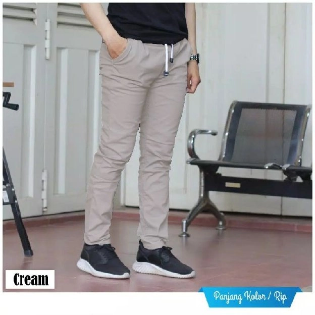 Celana Chino Pria Bahan Katun Twill 