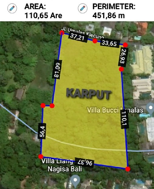 Dikontrakan 1,2 Ha. Jl. Umalas Klencung Kerobokan KELOD Kuta Utara