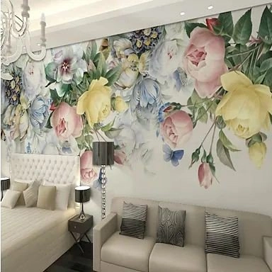 Pasang wallpaper dinding 3d custom toko jual dan pesan hordeng murah rollerblind vertikal blind