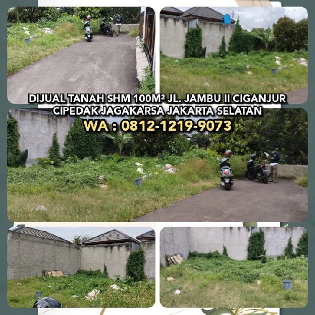 DIJUAL TANAH SHM 100M² JL. JAMBU II CIGANJUR CIPEDAK JAGAKARSA JAKARTA SELATAN. WA : 0812-1219-9073