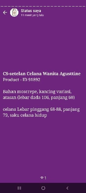 Setelan celana wanita Agustine