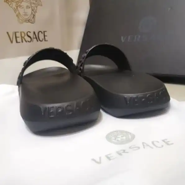 sandal pria versace sendal cowok hitam rubber