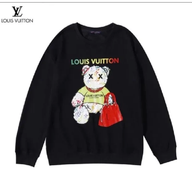 Sweater pria black louis vuitton lv new motif