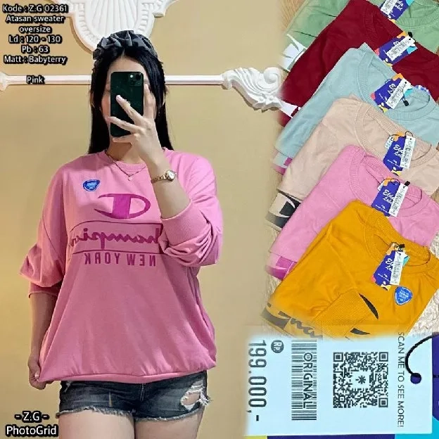 sweater jumboo free handtag  bahan babyterry sablon. 