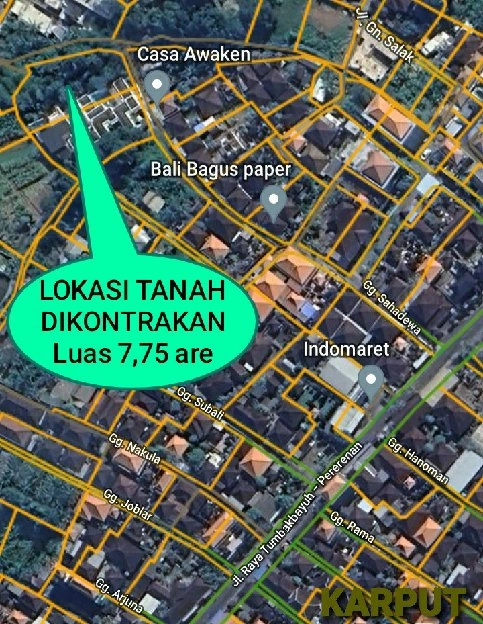 Dikontrakan 7,75 are, Jl. Tumbak Bayuh Pererenan Buduk Mengwi