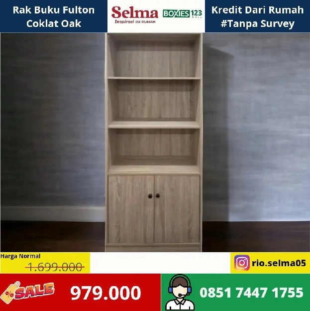 Rak Buku Fulton Coklat Oak 