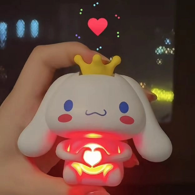 [Audio]I LOVE YOU Lotso Cinnamoroll Lamp Kawaii 3D Sanrio Moon Night Light Figure Kartun Lampu LED L