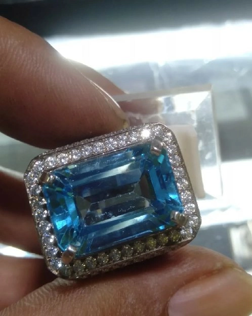 BLUE TOPAZ Swiss asli 