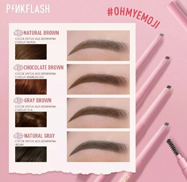 Pinkflash Eyebrow #03 Gray Brown & # 04 Natural Gray