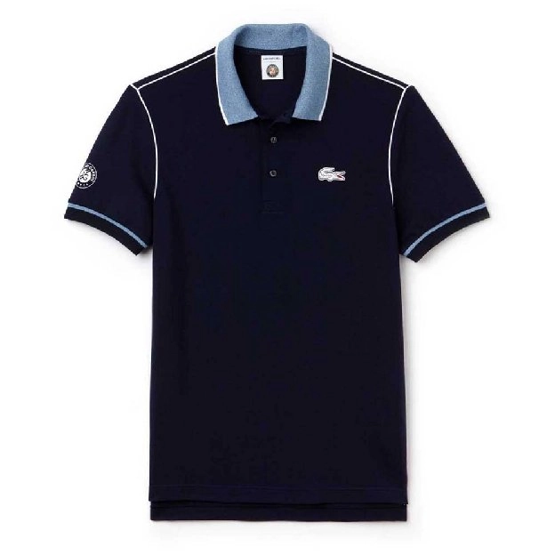 Lacoste x Roland Garros Paris kaos polo shirt navy BIG LOGO (PH3374-18B) Original Second