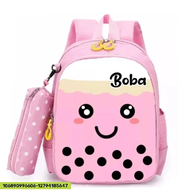 RANSEL ANAK KULIT BOBA RANSEL ANAK TEBAL MOTIF BOBA