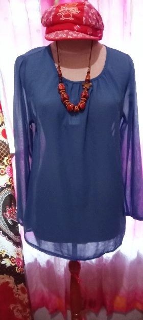 Blouse tangan panjang sifon tipis 