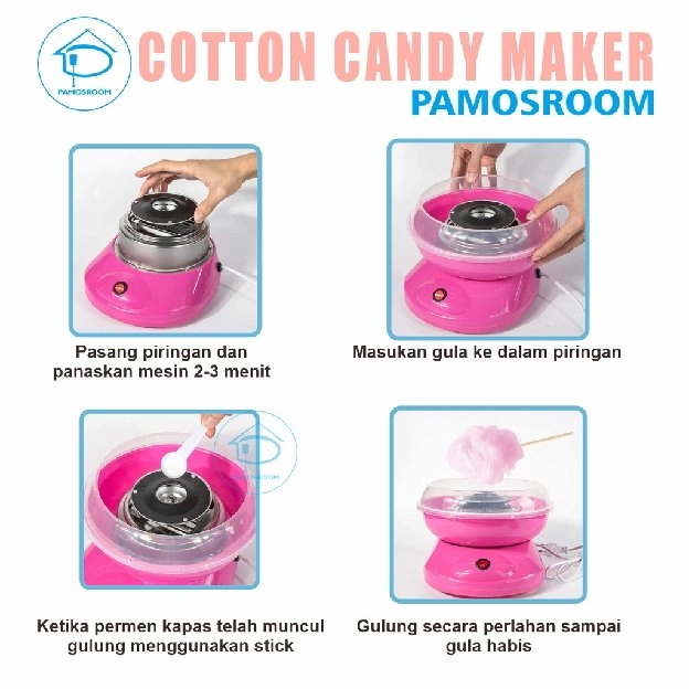 Mesin Gulali Mini Electric Cotton Candy Floss Maker Alat Pembuat Gulali