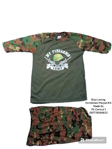 Baju loreng anak kombinasi loreng marpat 