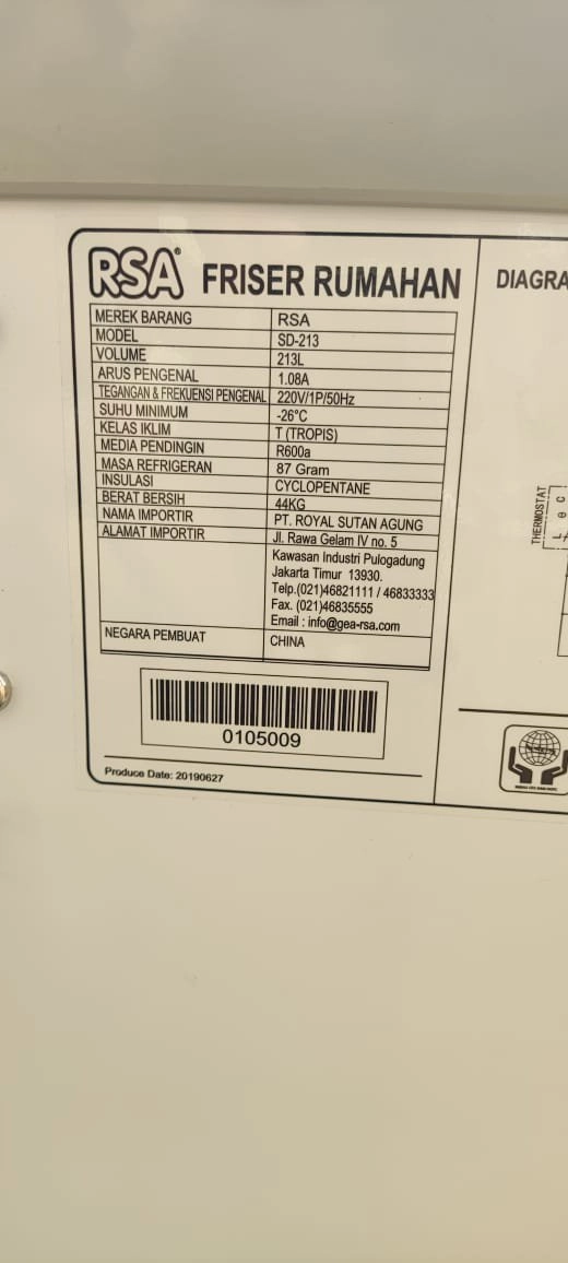 Cuci gudang NEW RSA Sliding Curve freezer SD213