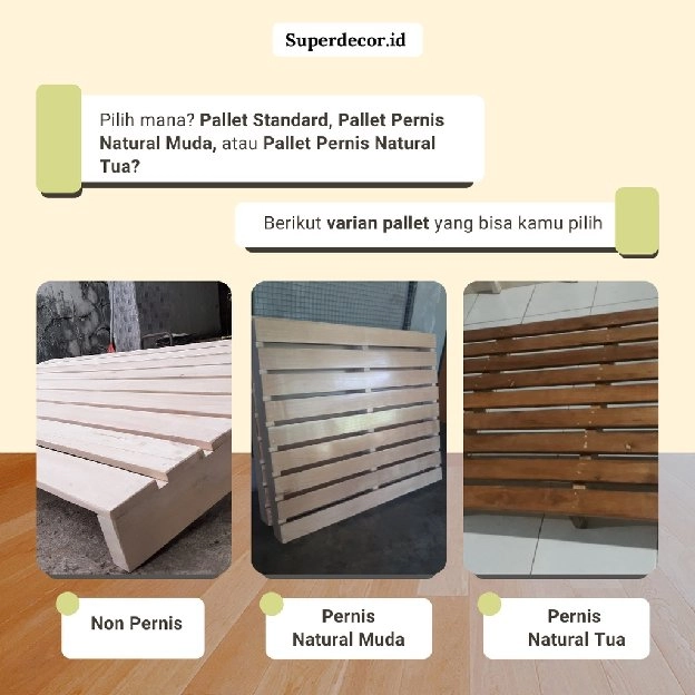 Alas Tempat Tidur Kayu Pallet (M) SLIM / Dipan Pallet / Alas Tempat Tidur aesthetic