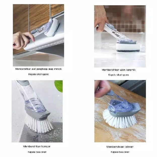 Cleaning Brush Alat Sikat Dapur Dispenser Cuci Piring Panci FreeSponge