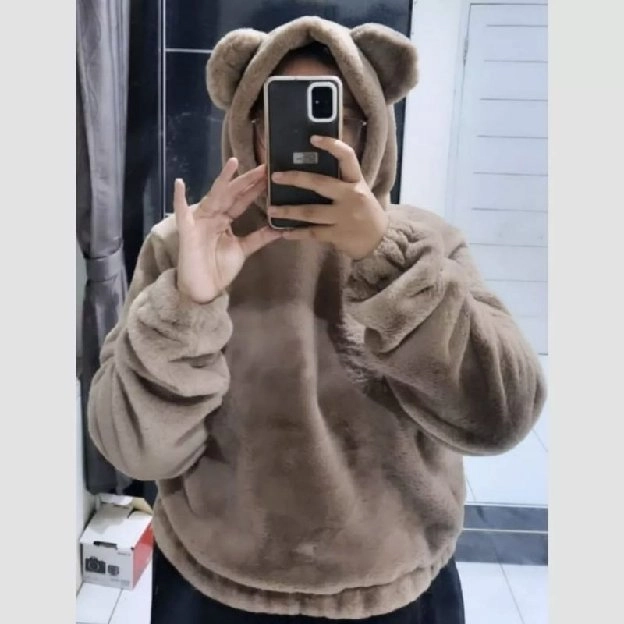 JAKET HOODIE SHERPA BEAR