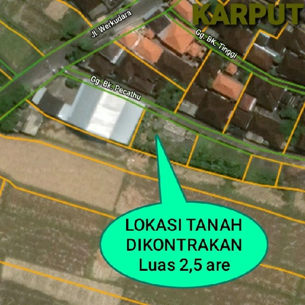 Dikontrakan 2,5 are, Jl. Werkudara Bypass Tanah LOT Munggu Mengwi 