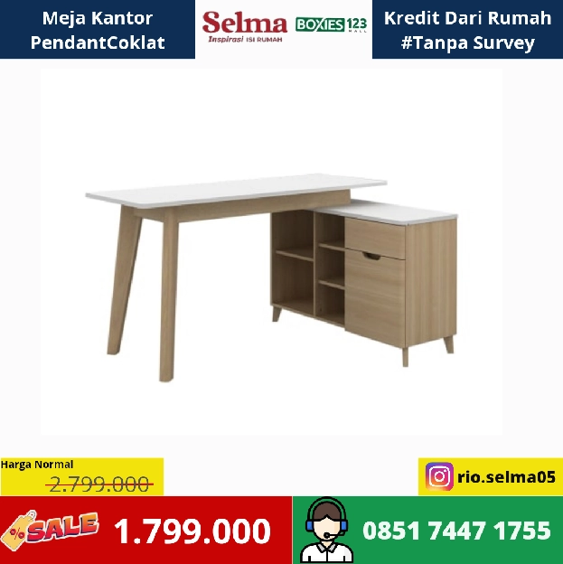 Meja Kantor Pendant Coklat