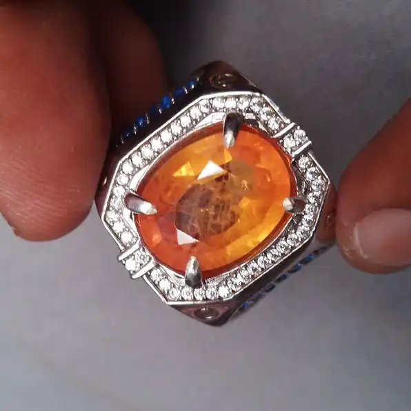 cincin batu orange safir 