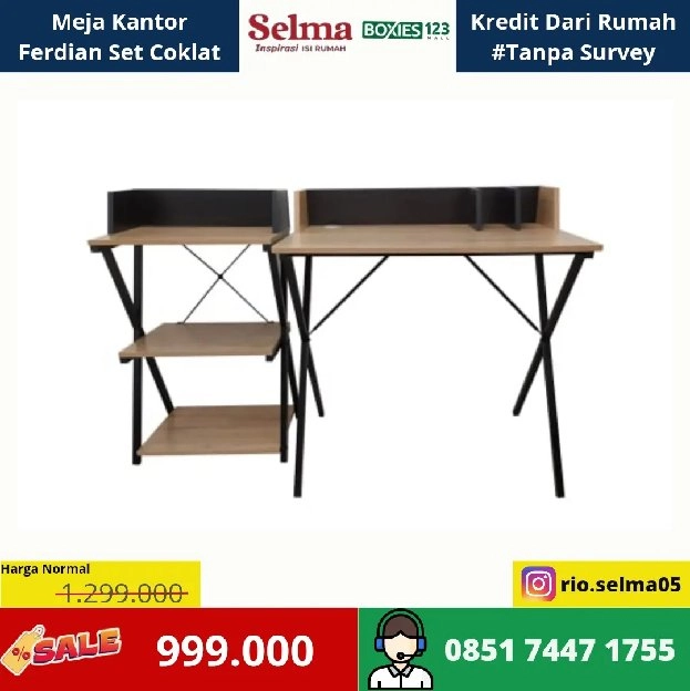 Meja Kantor Ferdian Set Coklat