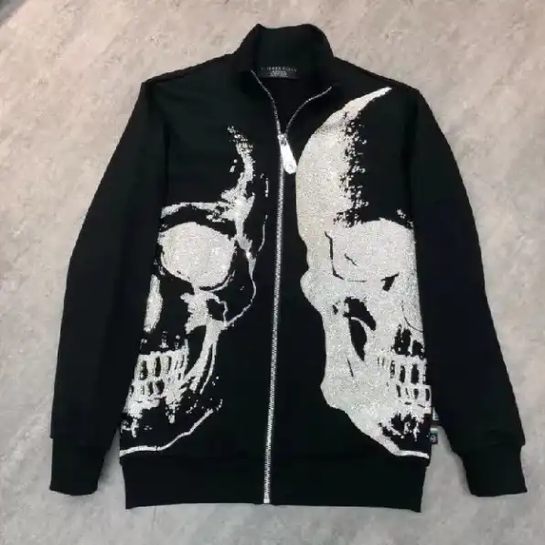 Jaket zipper pria philipp plein