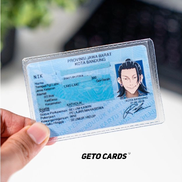 Sampul Pelindung Kartu Anti Gores Untuk KTP ID CARD Design Anime Kartun