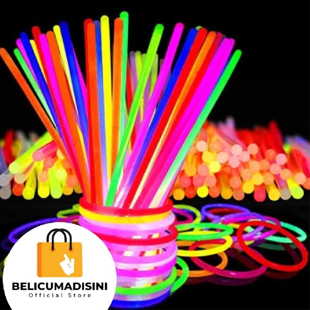 Glow Stik Termurah / Gelang Glow Light in the Dark / Gelang Fosfor Party Night / Aksesoris Accessori