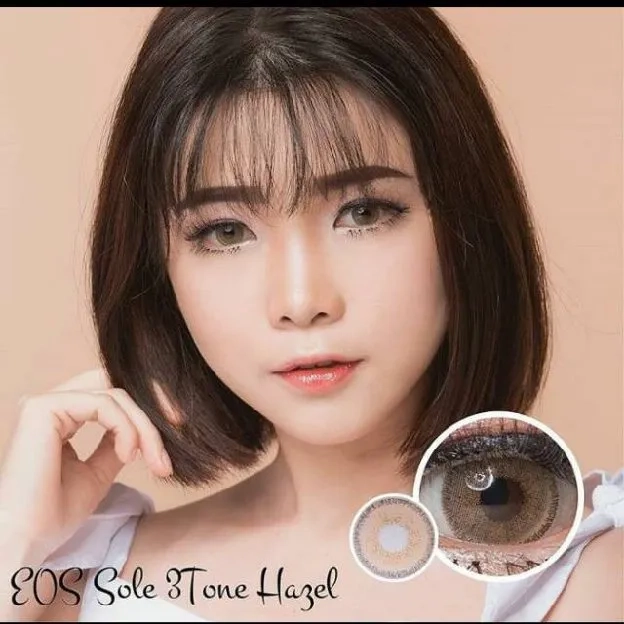 ORIGINAL EOS Sole 3T 3 Tones Soft Lens White Ivory Gray Grey Whitegray Hazel Brown Blue Green Violet