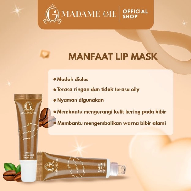 Madame Gie Sweet Lip Mask - Lip Scrub Vitamin E Lip Balm Moisturizer Serum Pencerah Bibir