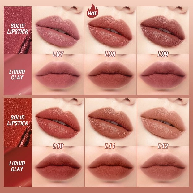 O.TWO.O Lipstick Intense Color Dual-Stick 2 In 1 Liquid Matte Misty Velvet Lip Tint High Pigment Las