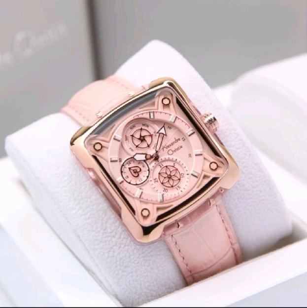 Ready BJM! jam tangan Alexandre Christie Wanita AC 3030 Tali kulit gratis ongkir