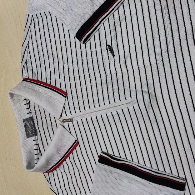 Crocodile kaos polo shirt zipper salur white black colour original