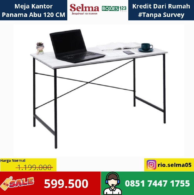 Meja Kantor Panama Abu 120 cm