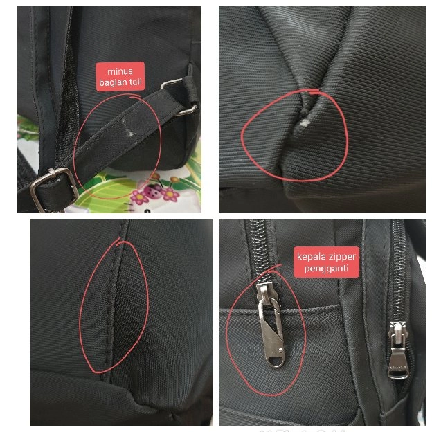 tas ransel fashion nilon tebal, second monza