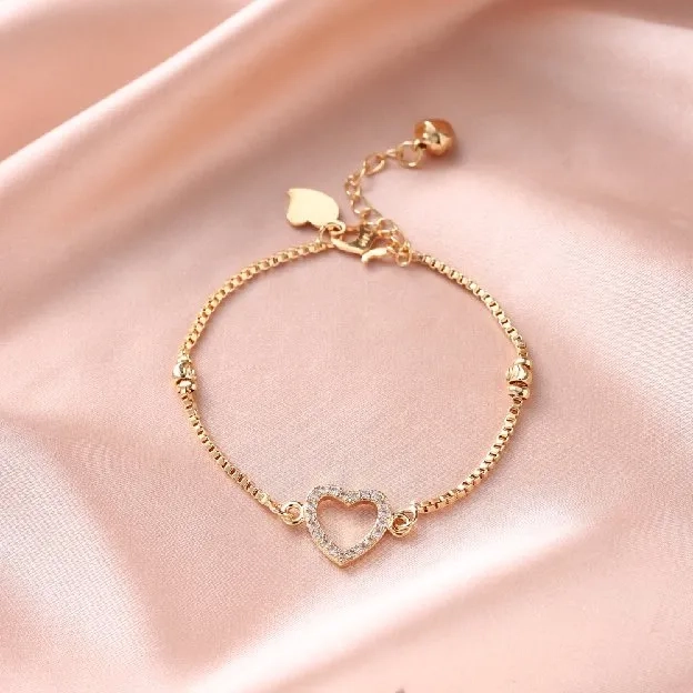 Gelang Titanium Anti Karat Rose Gold Aksesoris Fashion Gelang Serut Rantai Wanita Murah Perak