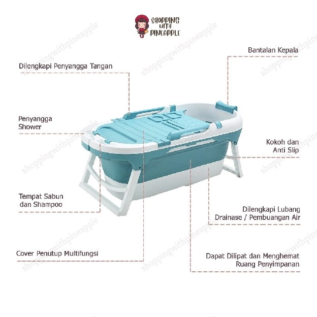 Bathtub Dewasa / Bathub Dewasa Portable / Bathub Adult / Bak Mandi Lipat / Bathtub Portable