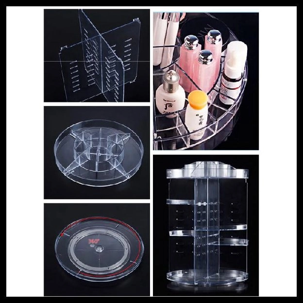 Rak Kosmetik Acrylic Putar 360 Derajat Organizer Polos / Rak Kosmetik Putar 360 Derajat FREE BUBBLE