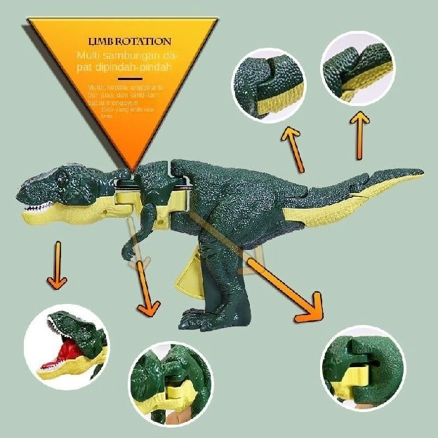 Mainan Anak TEKAN DINOSAURUS Tekan Dinosaur Mengayunkan Tekan Dino