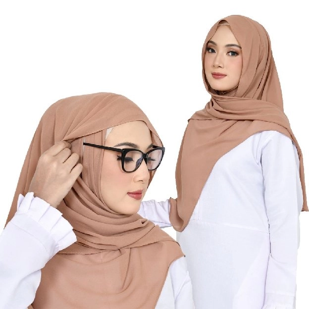 Jilbab Pashmina Inner Ninja Aquina Instan Oval Lubang Telinga / Pashmina permium ceruty babydol