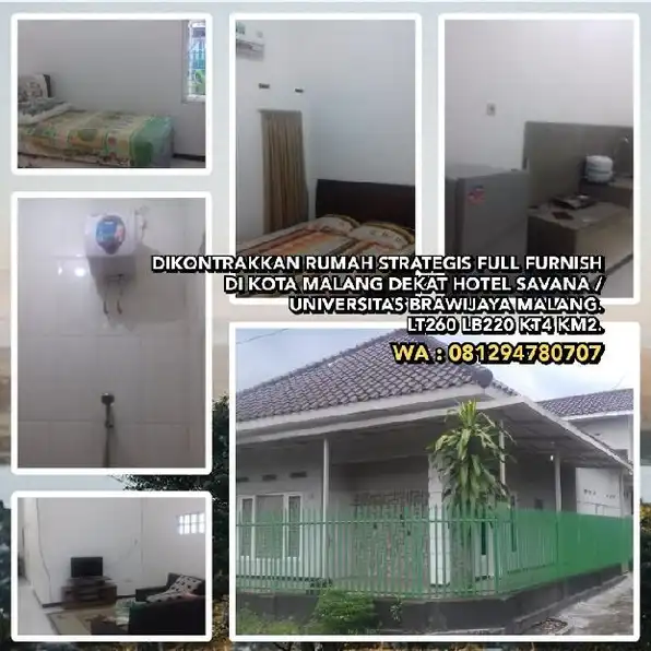 DIKONTRAKKAN RUMAH STRATEGIS FULL FURNISH DI KOTA MALANG DEKAT HOTEL SAVANA /UNIVERSITAS BRAWIJAYA 